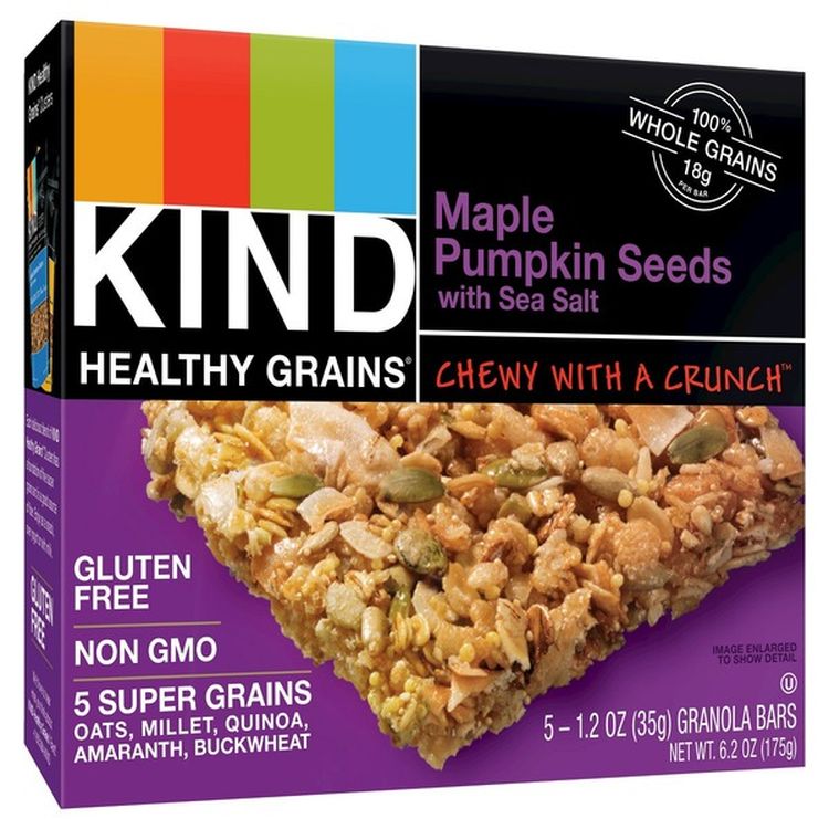Kind Healthy Grains メープルパンプキンシードとシーソルト グラノーラバー