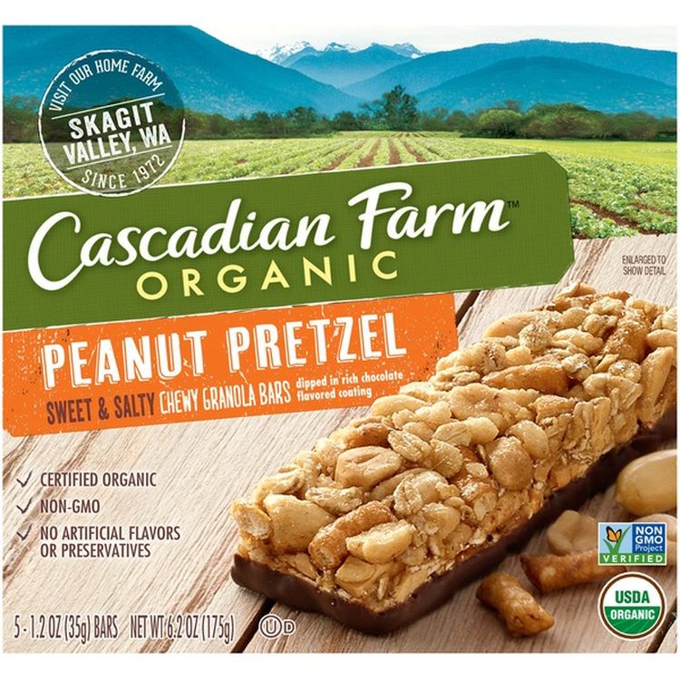 Cascadia Farm Organic スウィートソルティーピーナッツプレッツェルグラノーラバー