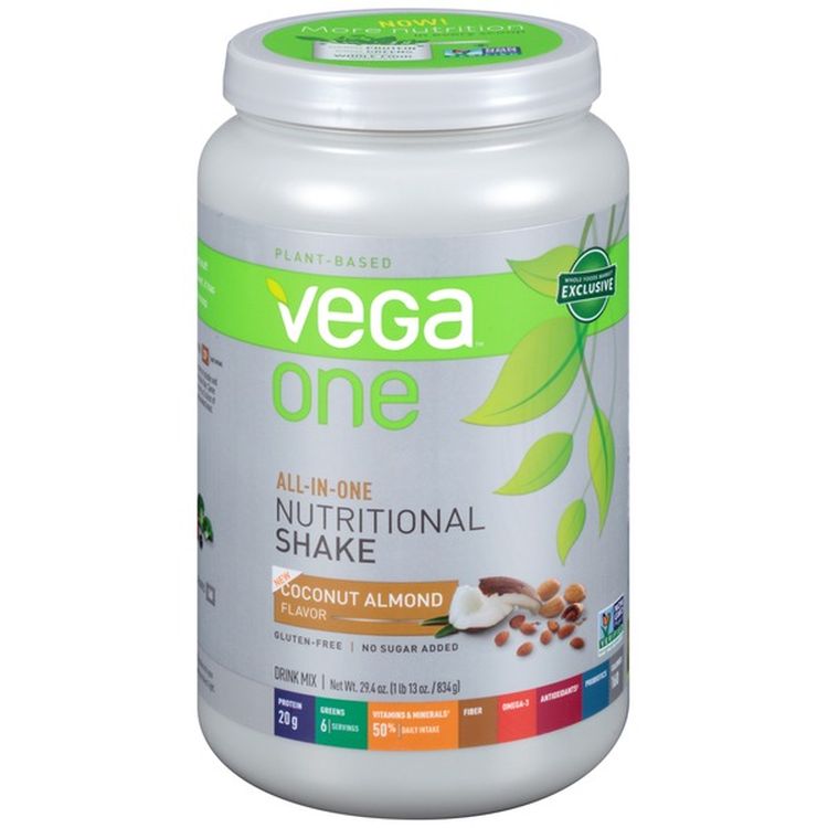 Vega One オールインワン栄養シェイクココナッツアーモンドーフレーバードリンクミックス