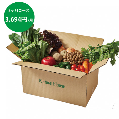 【定期購入・3ヶ月コース】 ナチュラルハウス 季節の有機野菜100%セット