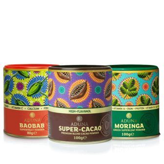 Aduna BAOBAB, MORINGA & SUPER-CACAO BUNDLE スモールサイズ
