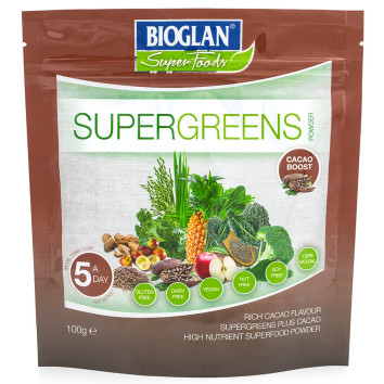 Bioglan Superfoods Supergreens Cacao Powder 100g