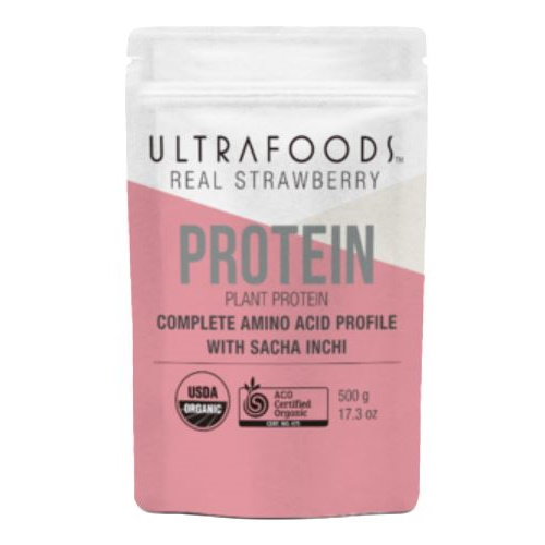 ULTRAFOODS オーガニック プロテイン 植物性 サチャインチ配合 リアルストロベリー | ナチュラカート - 世界のBESTが見つかる場所