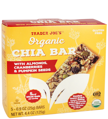 日本未発売・USDA認定 トレーダージョーズ オーガニック チアバー5本x3箱／Trader joe's Organic Chia Bar 5本入りx3箱