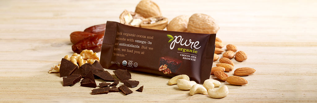 Pure Organic チョコレート ブラウニーナッツバー 5本セット