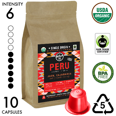 アルチザンコーヒー ネスプレッソ対応 USDA認定 オーガニックコーヒーポッド エスプレッソ（Artizan Coffee PERU）