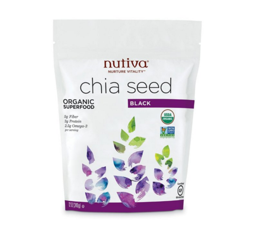 USDA認定 ブラック チアシード ヌティバ オーガニック 340g（Nutiva Organic Black Chia Seeds）