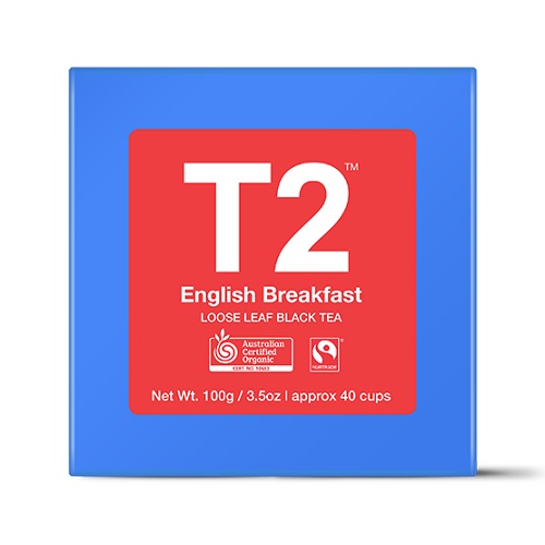 T2 Organic English Breakfast Loose Leaf Gift Cube 100g