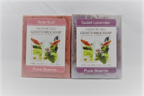 【Pure Scents】Goat's Milk Soapヤギのミルクせっけん 2個セットSweet Lavender & Rose Bud