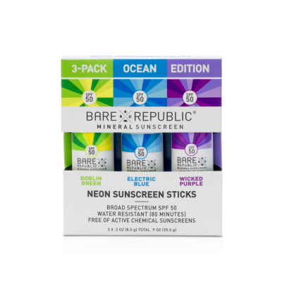 ミネラルSPF50ネオンサンスクリーンスティック3本set/Mineral SPF50 Neon Sunscreen Stick*Ocean