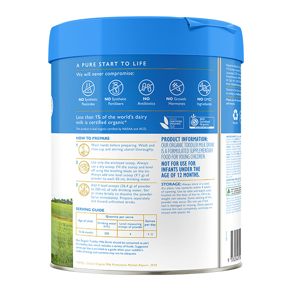 Bellamy's Organic ベラミーズオーガニック粉ミルクステップ1 Bellamy's（ベラミーズ）オーガニック粉ミルク 大缶 800g 混合6缶